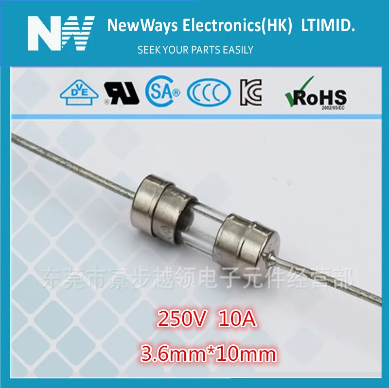 20PCS/Lot 10A Glass fast Fuse 3.6*10mm 10A 250V with lead wire Fuse free shipping
20PCS/Lot 10A Glass fast Fuse 3.6*10mm 10A 250V with lead wire Fuse free shipping