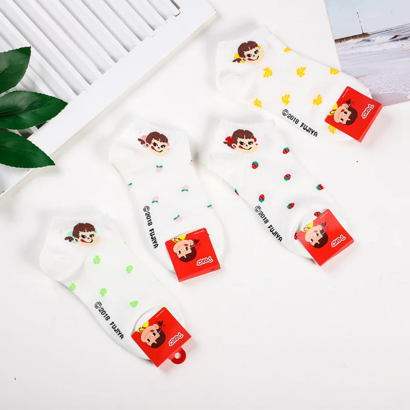 Fujiya peko cartoon striped socks poko funny fashion cute novelty women sock spring summer happy Korean white cotton short socks
Fujiya peko cartoon striped socks poko funny fashion cute novelty women sock spring summer happy Korean white cotton short socks