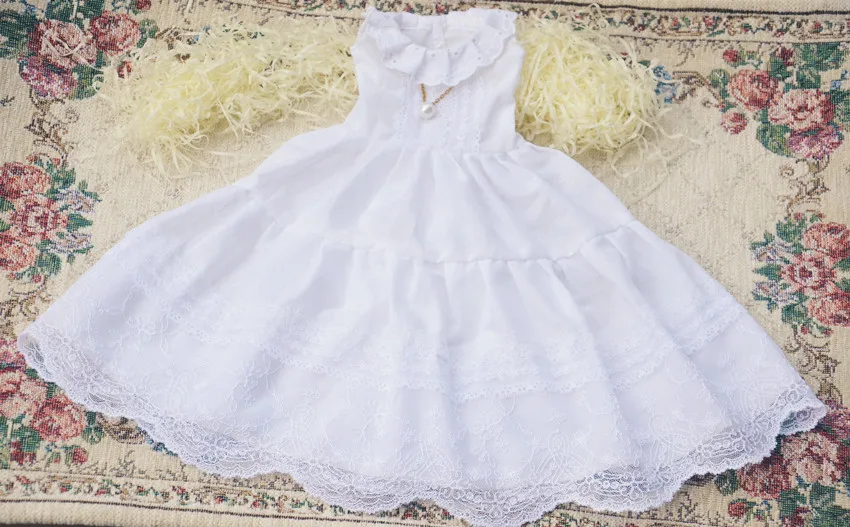 Чисто белое кружевное платье для куклы BJD 1/6 YOSD 1/4 1/3 SD16 кукольная одежда под заказ