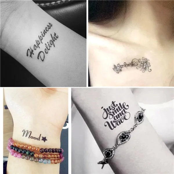 4 PCs professional Arm Black Words Temporary Tattoo Sticker Letter Art Waterproof Tattoo Paste Removable
4 PCs professional Arm Black Words Temporary Tattoo Sticker Letter Art Waterproof Tattoo Paste Removable