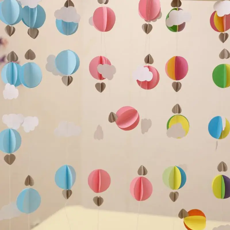 2.8m 3D Paper Garland Foldable Birthday Wedding Banner Long Hot Air Balloon for baby room decor
2.8m 3D Paper Garland Foldable Birthday Wedding Banner Long Hot Air Balloon for baby room decor