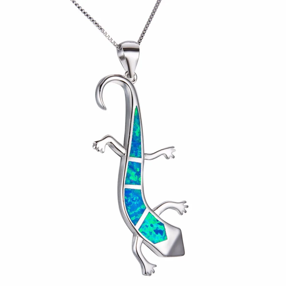 46MM Long Big Blue/White/Orange Fire Opal lizard Pendant Necklaces For Women 925 Silver Sterling Collar Necklaces
46MM Long Big Blue/White/Orange Fire Opal lizard Pendant Necklaces For Women 925 Silver Sterling Collar Necklaces