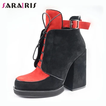 SARAIRIS Fashion mixed-color Brand Designer Booties Ladies Ankle Platform Boots Women 2019 lace-up OL High Heels Shoes Woman
SARAIRIS Fashion mixed-color Brand Designer Booties Ladies Ankle Platform Boots Women 2019 lace-up OL High Heels Shoes Woman