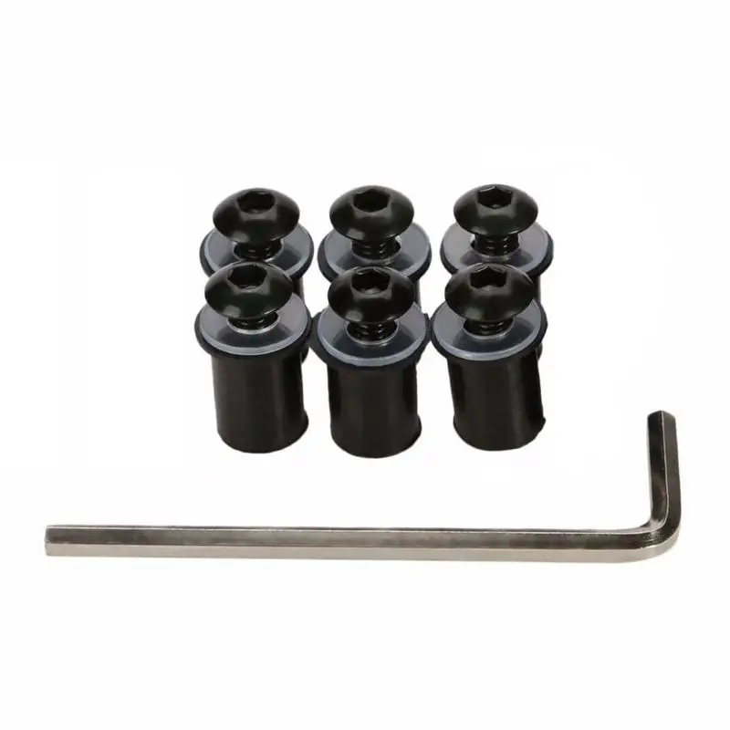 5mm Fairing Windscreen Screw Bolt Kit Windshield Mounting Nuts Wellnut + Hex Key, 6pcs black
5mm Fairing Windscreen Screw Bolt Kit Windshield Mounting Nuts Wellnut + Hex Key, 6pcs black