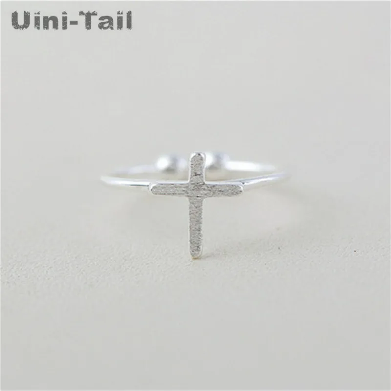Uini-Tail hot new 925 sterling silver simple cross opening adjustable ring fashion tide flow high quality silver jewelry GN720
Uini-Tail hot new 925 sterling silver simple cross opening adjustable ring fashion tide flow high quality silver jewelry GN720