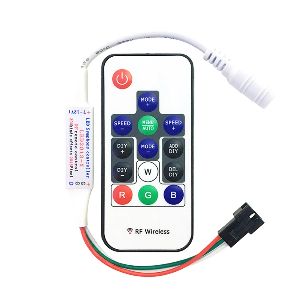 DC7-12V LED Controller 14 Keys RF Wireless Remote Control For WS2811 1903 12V Led Strip 3pin Symphony Light Strip Module JQ
DC7-12V LED Controller 14 Keys RF Wireless Remote Control For WS2811 1903 12V Led Strip 3pin Symphony Light Strip Module JQ