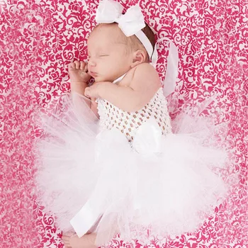 Lovely Baby White Tutu Dress Girls Crochet 1Layer Tulle Dress Ballet Tutus with Daisy Flower Newborn Birthday Party Dress Cloth
Lovely Baby White Tutu Dress Girls Crochet 1Layer Tulle Dress Ballet Tutus with Daisy Flower Newborn Birthday Party Dress Cloth