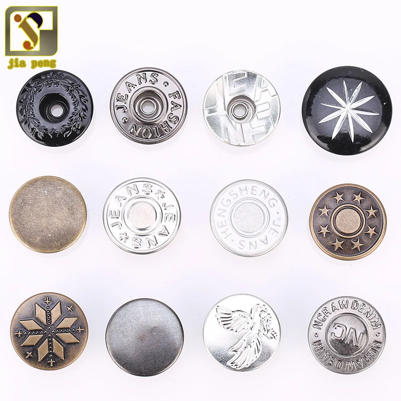 Jeans Button (10pcs) per pack 17mm Shaking head fixed hollow style hand sewing Clothing Leather Buttons DIY Metal
Jeans Button (10pcs) per pack 17mm Shaking head fixed hollow style hand sewing Clothing Leather Buttons DIY Metal