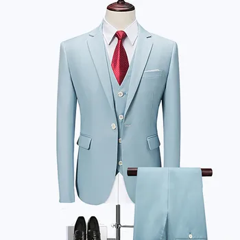 Men's blazers high-end custom wedding professional suit 3 sets / (suit + vest + pants) business casual large size M-6XL
Men's blazers high-end custom wedding professional suit 3 sets / (suit + vest + pants) business casual large size M-6XL