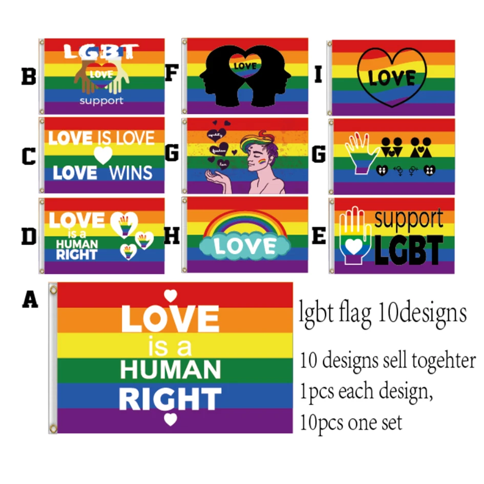 High Quality Wholesale 3 x 5 Feet Print Polyester 6 Stripes LGBT Gay Pride Rainbow Flag with 2 gromets,Love LGBT Banner
High Quality Wholesale 3 x 5 Feet Print Polyester 6 Stripes LGBT Gay Pride Rainbow Flag with 2 gromets,Love LGBT Banner
