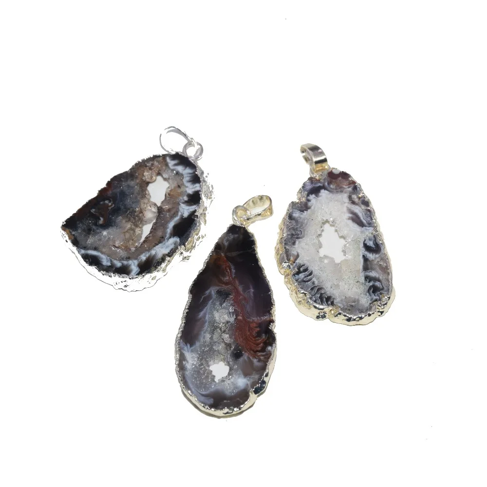 Raw Natural Slice Druzy pendant with silver plated stone jewelry making 2021 big geode druzy crystal quartz point healing hole
Raw Natural Slice Druzy pendant with silver plated stone jewelry making 2021 big geode druzy crystal quartz point healing hole