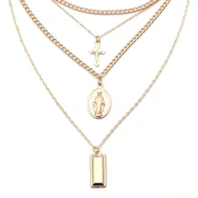 BeUrSelf Choker Necklace Multi Layered Virgin Mary Mother of God Cross Collier Femme Gold Silver Color Necklace Dropshipping 
BeUrSelf Choker Necklace Multi Layered Virgin Mary Mother of God Cross Collier Femme Gold Silver Color Necklace Dropshipping