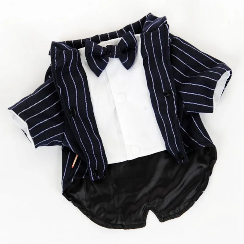 2019 Fashion Dog Clothes Pet Shirt Striped Suit Jacket Coat Wedding Tuxedo Suit With Bow Tie Clothing For Small Dogs Costume
2019 Fashion Dog Clothes Pet Shirt Striped Suit Jacket Coat Wedding Tuxedo Suit With Bow Tie Clothing For Small Dogs Costume