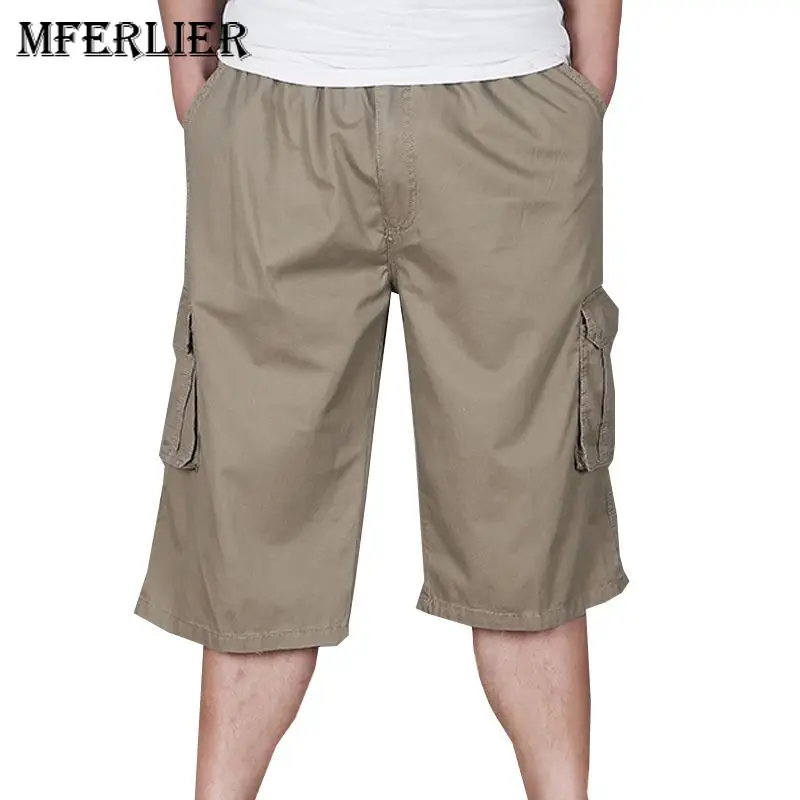 MFERLIER летние мужские шорты 4XL 5XL 6XL большого размера свободные с эластичной