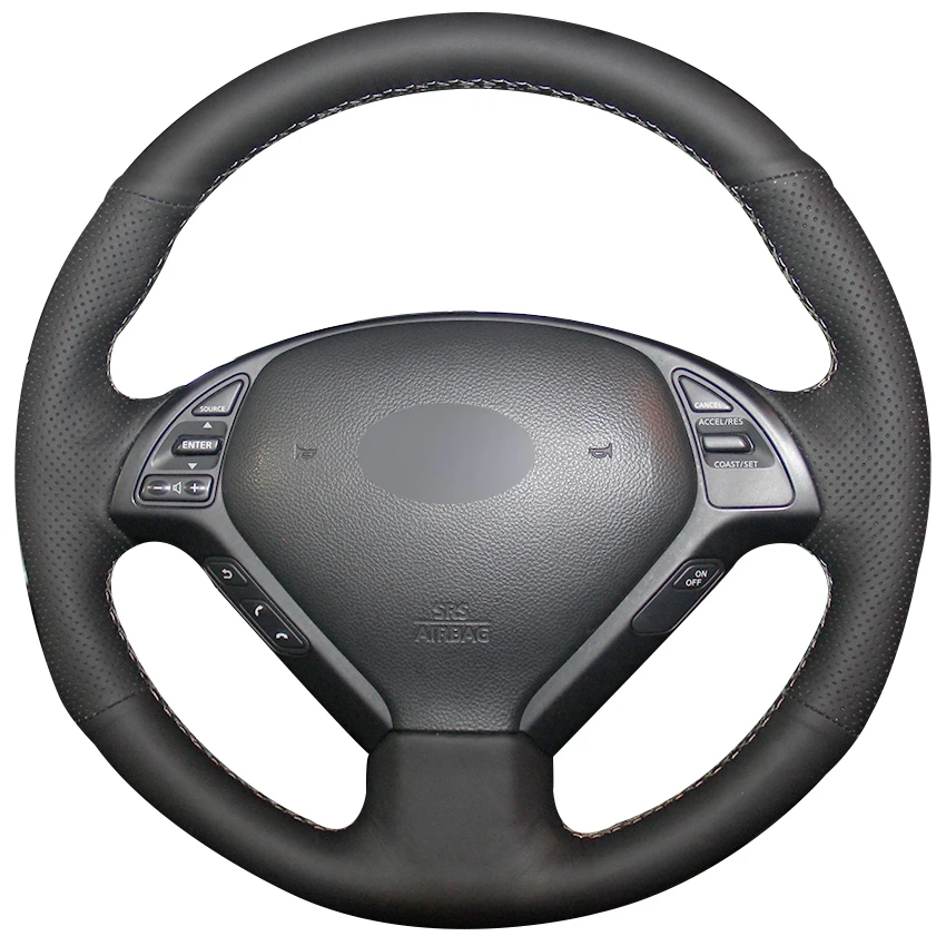 Фото Black Natural Leather Car Steering Wheel Cover for Infiniti G25 G35 G37 QX50 EX25 EX35 EX37 2008-2013 | Автомобили и мотоциклы