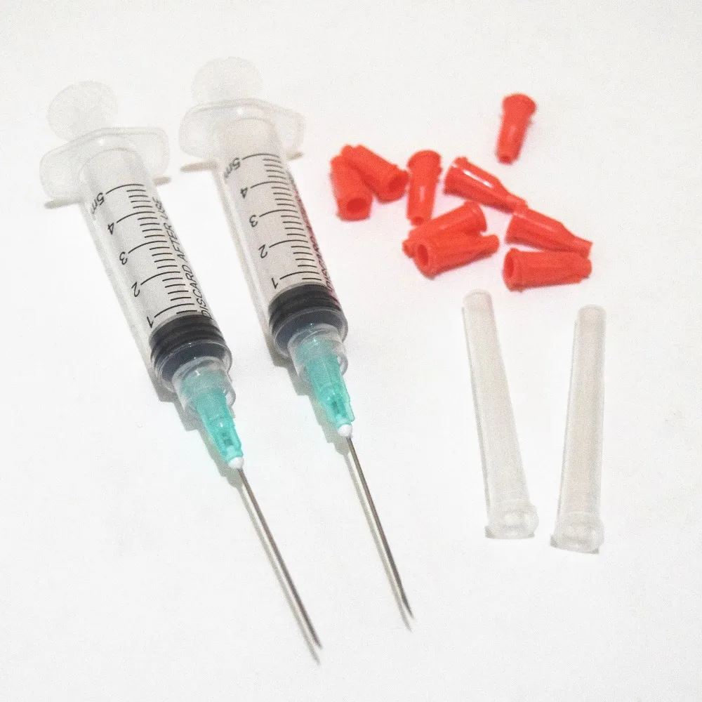 5 Set Syringes 5ml Disposable Plastic Syringe & 21G Needle & Red Cap For Measuring Mayitr Adhesives & Sealers
5 Set Syringes 5ml Disposable Plastic Syringe & 21G Needle & Red Cap For Measuring Mayitr Adhesives & Sealers