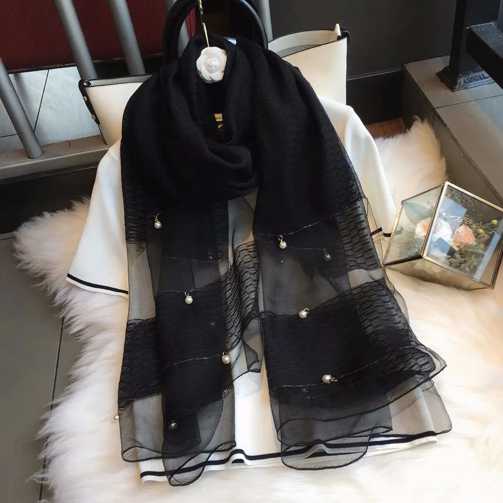 MARC NEW Scarf female spring and summer new Korean version of the sweet fishscales chain pearl scarf wild long scarf shawl
MARC NEW Scarf female spring and summer new Korean version of the sweet fishscales chain pearl scarf wild long scarf shawl