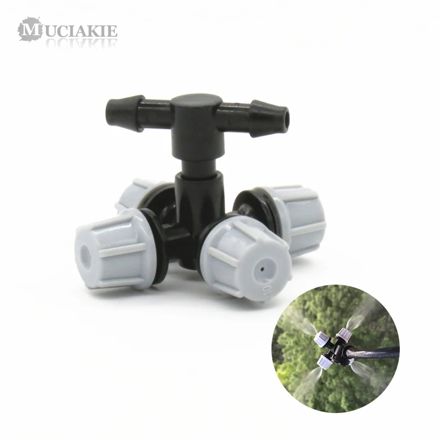 MUCIAKIE 1PC Garden Misting Cross Sprinkler Nozzle with 4/7mm Tee Good Quality for Flower Tree Irrigation Spray 
MUCIAKIE 1PC Garden Misting Cross Sprinkler Nozzle with 4/7mm Tee Good Quality for Flower Tree Irrigation Spray