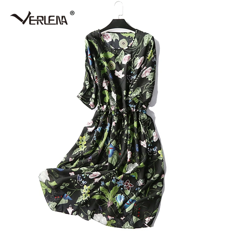 Verlena Casual 95% Silk Black Women Summer Dress with Plants Print Drawstring Sash Waist Half Sleeve O-Neck Dress Lined 2019 New
Verlena Casual 95% Silk Black Women Summer Dress with Plants Print Drawstring Sash Waist Half Sleeve O-Neck Dress Lined 2019 New