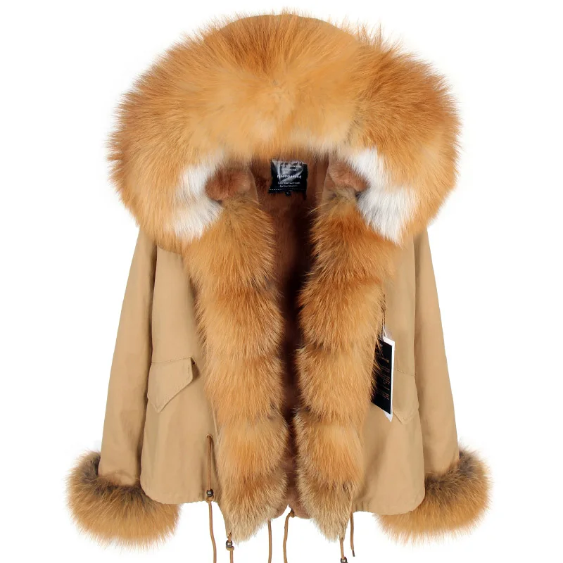 Новинка Зима 2020 Женская парка с мехом длинное пальто капюшоном из натурального