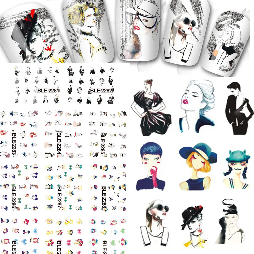 Beauty Girl 1sets 11 Designs Water Transfer Stickers New Sexy Women Figure Image Decals Nail Art Decorations Tips BLE2281-2291
Beauty Girl 1sets 11 Designs Water Transfer Stickers New Sexy Women Figure Image Decals Nail Art Decorations Tips BLE2281-2291