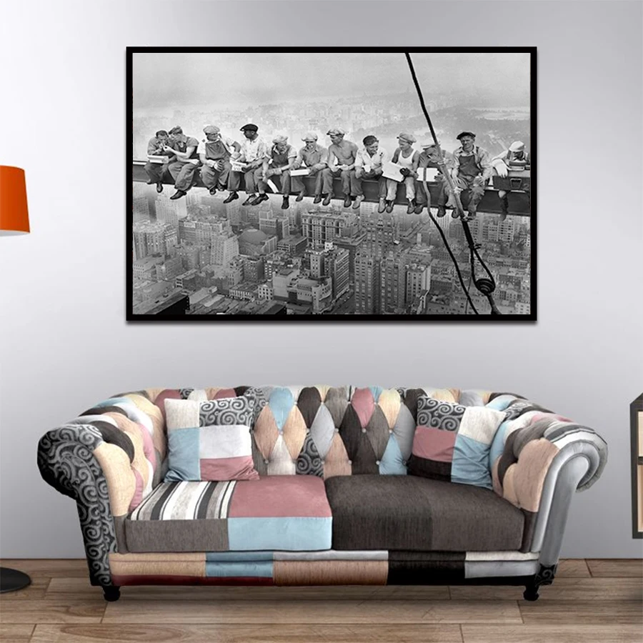 Lunch Atop a Skyscraper Canvas Painting Black White Wall Art Picture Modern Home Decor City Landscape Wall Picture Prints Poster
Lunch Atop a Skyscraper Canvas Painting Black White Wall Art Picture Modern Home Decor City Landscape Wall Picture Prints Poster