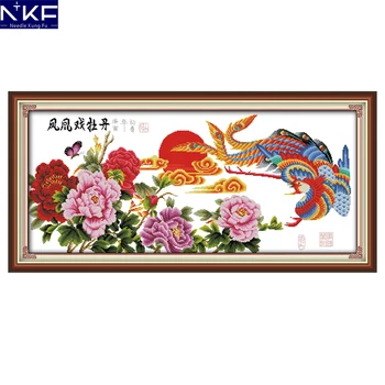 NKF Phoenix Plays with Peony Pattern Counted 11CT 14CT Cross Stitch Sets Handmade Cross Stitch Kits Embroidery Needlework
NKF Phoenix Plays with Peony Pattern Counted 11CT 14CT Cross Stitch Sets Handmade Cross Stitch Kits Embroidery Needlework