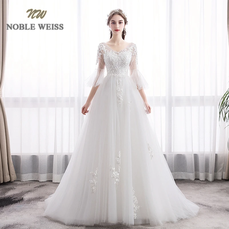 wedding dress 2019 a-line vestido de noiva princesa appliques beaded bare back tulle sweep train wedding gowns with sleeves
wedding dress 2019 a-line vestido de noiva princesa appliques beaded bare back tulle sweep train wedding gowns with sleeves