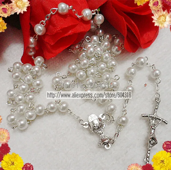 free ship 6mm round glass faux pearl rosary,beaded rosario,cute religious rosary,mini rosary necklace,white rosary
free ship 6mm round glass faux pearl rosary,beaded rosario,cute religious rosary,mini rosary necklace,white rosary