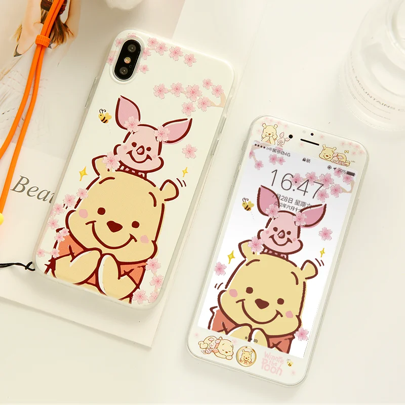 For iPhone XS MAX/ XR back cover, flowers and winnie bear tempered glass front film for iPhone 8plus 7plus 6 6s plus strap
For iPhone XS MAX/ XR back cover, flowers and winnie bear tempered glass front film for iPhone 8plus 7plus 6 6s plus strap