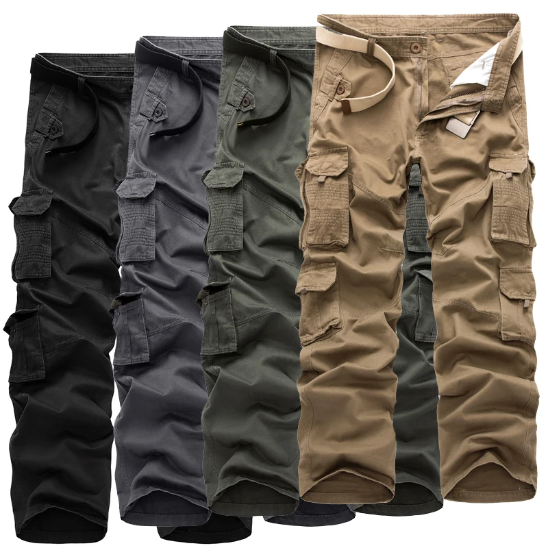 100% cotton Men Loose Multi-Pocket Military style Cargo Pants Fashion Tactical Casual Straight overalls Trousers Plus Size 40 
100% cotton Men Loose Multi-Pocket Military style Cargo Pants Fashion Tactical Casual Straight overalls Trousers Plus Size 40