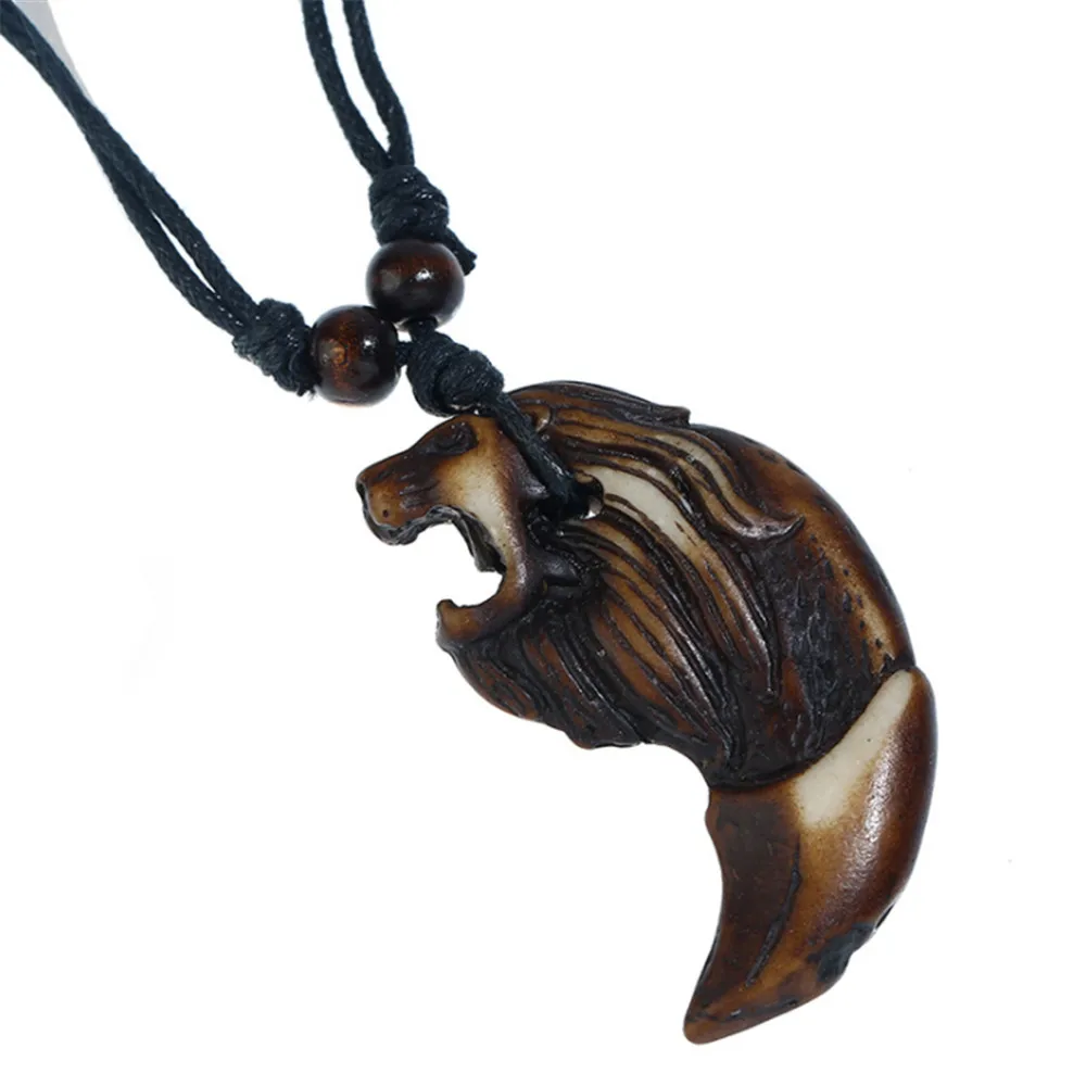 XIAONIANSHI Brown Resin Lion Head Pendant Necklace For Men Vintage Wood Beads Rope Chain Adjustable Necklace Women Jewelry
XIAONIANSHI Brown Resin Lion Head Pendant Necklace For Men Vintage Wood Beads Rope Chain Adjustable Necklace Women Jewelry