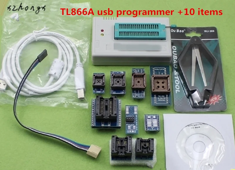 Original V6.6 minipro TL866A usb programmer +10 items IC Adapters High speed TL866 Russian English manual
Original V6.6 minipro TL866A usb programmer +10 items IC Adapters High speed TL866 Russian English manual