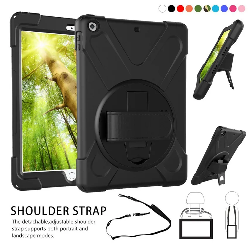For ipad 9.7 2017 2018 A1893 A1954 tablet Kids Safe Shockproof Heavy Duty Silicone+PC Kickstand Case w/ Wrist+Shoulder Strap
For ipad 9.7 2017 2018 A1893 A1954 tablet Kids Safe Shockproof Heavy Duty Silicone+PC Kickstand Case w/ Wrist+Shoulder Strap