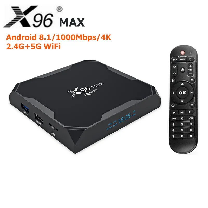 Original X96 MAX TV Box S905XII 4K Set Top Box 2GB/4GB RAM 16GB/32GB/64GB ROM 1000Mbps BT4.0 Smart Media Player For Android 8.1
Original X96 MAX TV Box S905XII 4K Set Top Box 2GB/4GB RAM 16GB/32GB/64GB ROM 1000Mbps BT4.0 Smart Media Player For Android 8.1