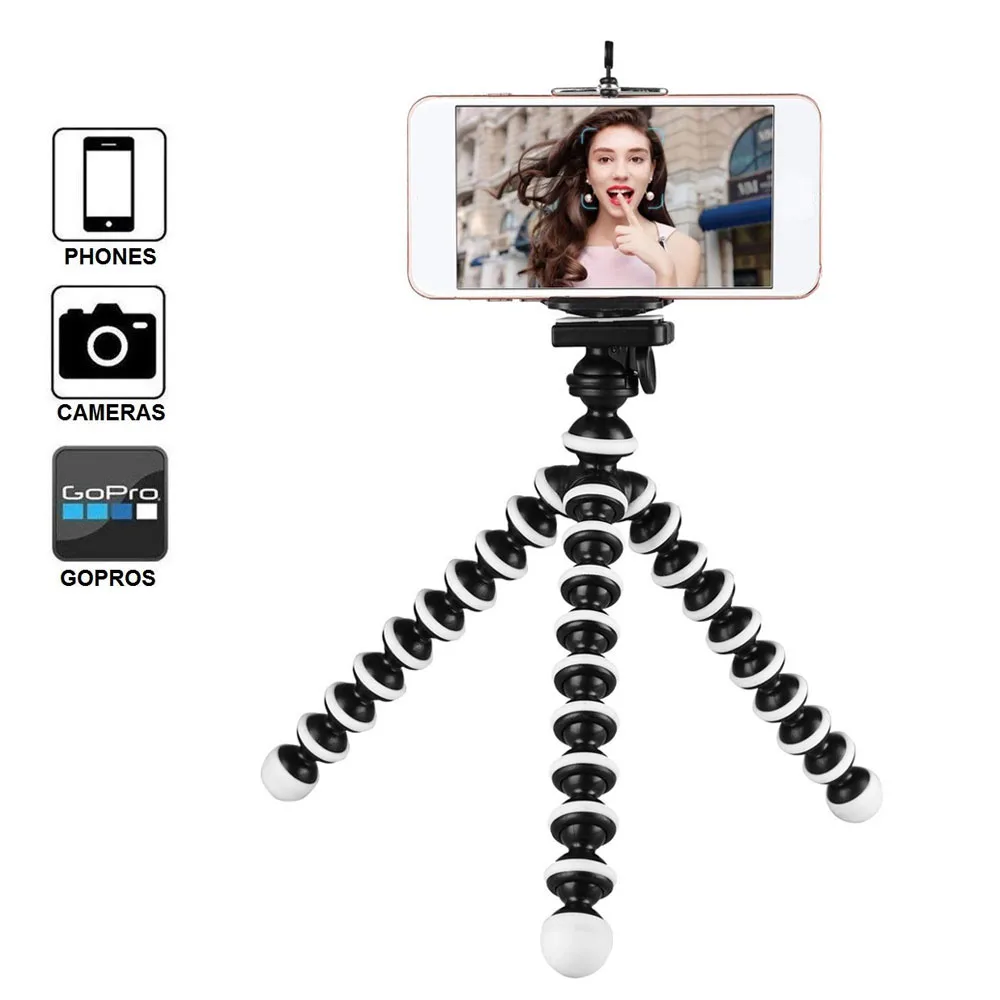 Octopus Flexible Mini Tripod Stand Selfie Mount Mobile Cell Phone Holder for Gopro Hero 7 6 5 4 3+ Session Action Camera Bracket
Octopus Flexible Mini Tripod Stand Selfie Mount Mobile Cell Phone Holder for Gopro Hero 7 6 5 4 3+ Session Action Camera Bracket