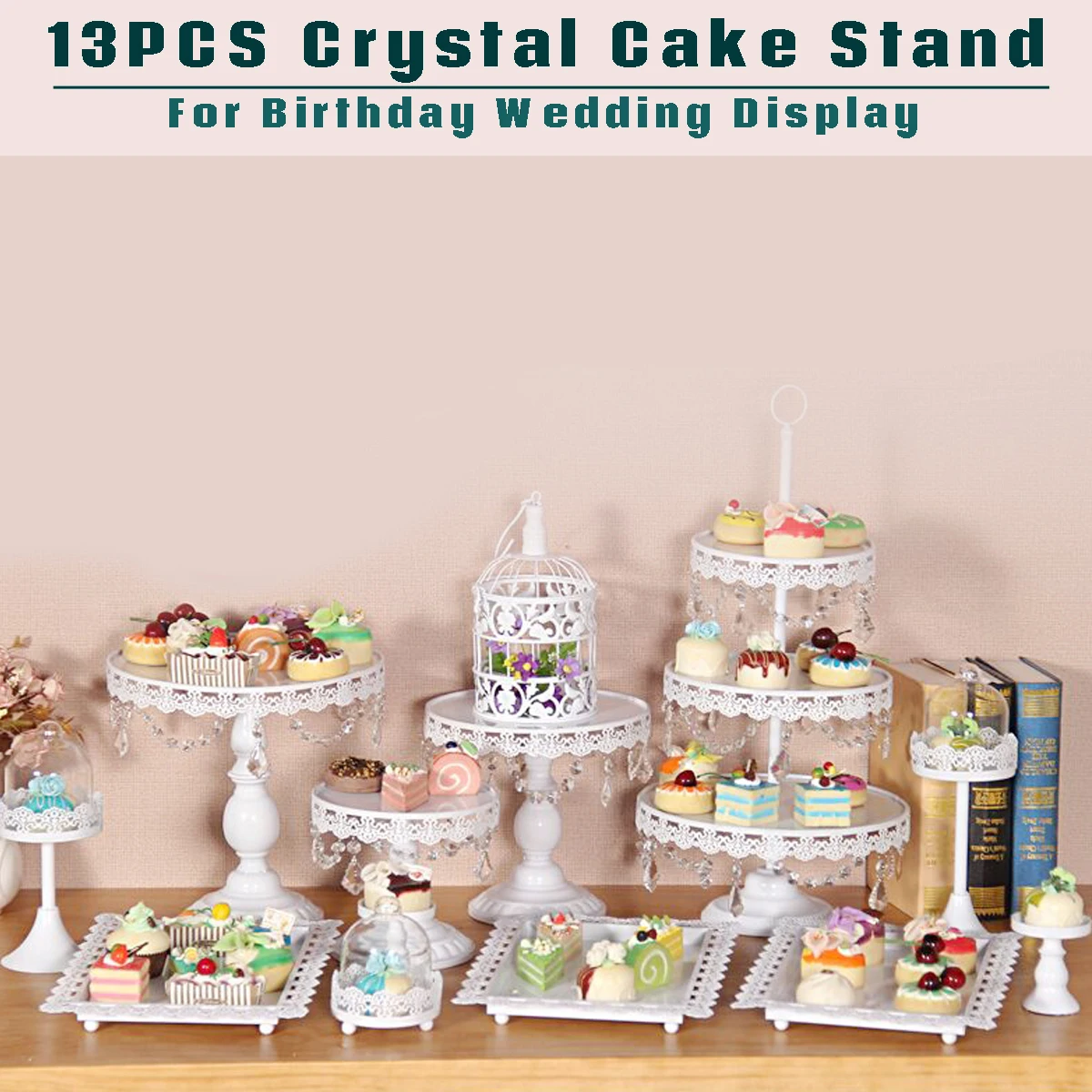 KiWarm 13Pcs/Set Crystal White Metal Cake Holder Cupcake Stand Birthday Wedding Party Display Table Decorative Shelves Tools
KiWarm 13Pcs/Set Crystal White Metal Cake Holder Cupcake Stand Birthday Wedding Party Display Table Decorative Shelves Tools