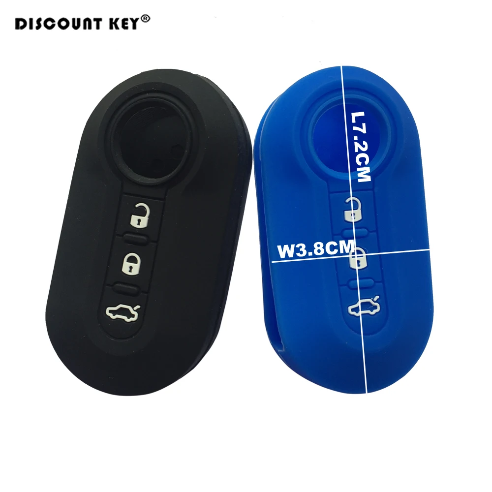Silicone Key Protect Bag Flip Car Key Cover Case Fob 3 Button for FIAT 500 500L ABARTH Panda Punto Bravo red