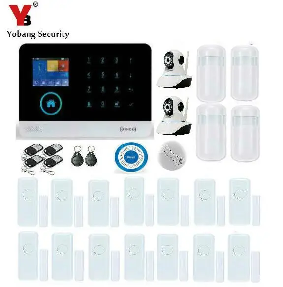 YobangSecurity Touch Keypad Wireless WIFI GSM RFID Burglar Home Security Alarm System APP with Video IP Camera Smoke Fire Sensor
YobangSecurity Touch Keypad Wireless WIFI GSM RFID Burglar Home Security Alarm System APP with Video IP Camera Smoke Fire Sensor