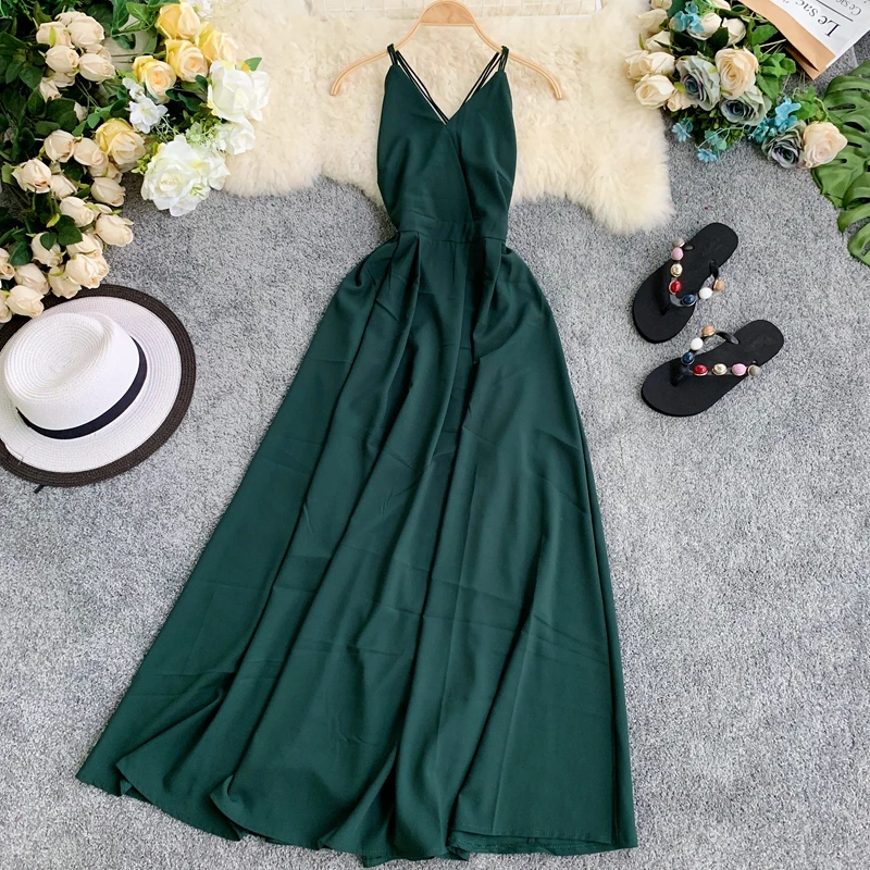 Thailand Holiday Fairy Maxi Long Women Dress Summer 2019 New Temperament V-neck Cross Straps Backless Waist Slim Bohemian Dress
Thailand Holiday Fairy Maxi Long Women Dress Summer 2019 New Temperament V-neck Cross Straps Backless Waist Slim Bohemian Dress