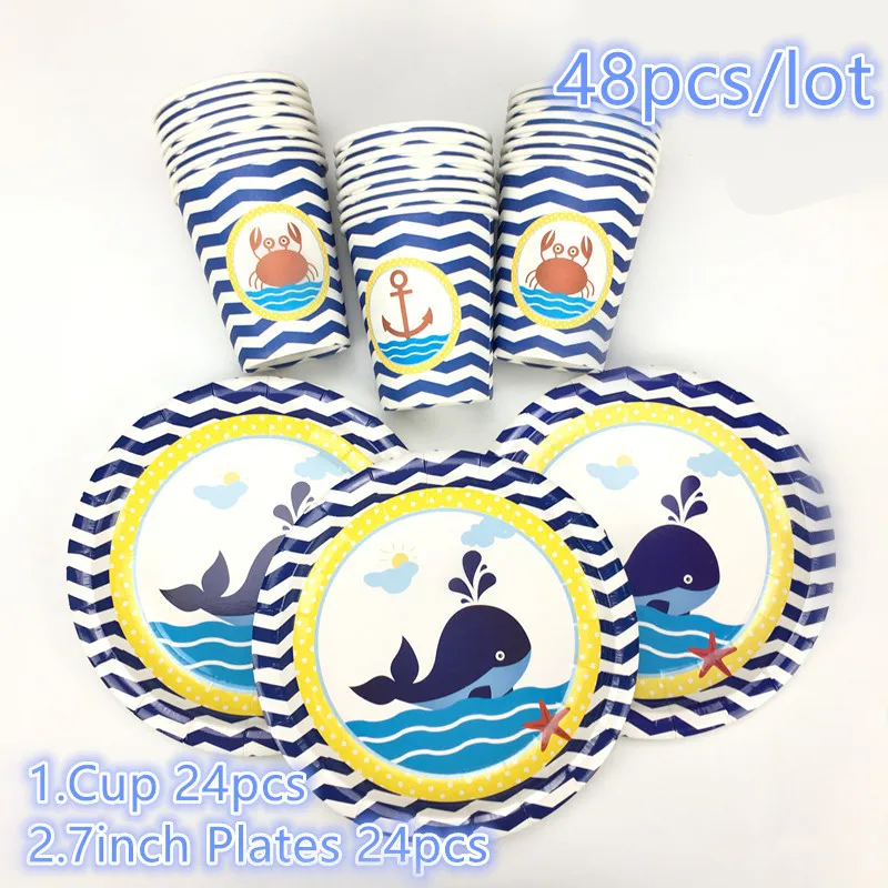 48pcs/lot Blue Striped Sea Theme Disposable Tableware Set Blue Sea Paper Plates Cup Set Baby Shower Party Supplies Decoration
48pcs/lot Blue Striped Sea Theme Disposable Tableware Set Blue Sea Paper Plates Cup Set Baby Shower Party Supplies Decoration