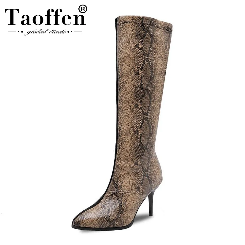 Taoffen Plus Size 32-48 Knee High Boots Fashion Mixed Color Snake Print Thin Heels Sexy Shoes Women Winter Warm Long Boots
Taoffen Plus Size 32-48 Knee High Boots Fashion Mixed Color Snake Print Thin Heels Sexy Shoes Women Winter Warm Long Boots