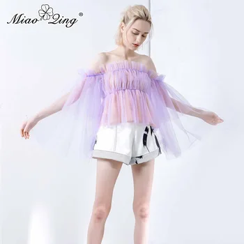 MIAOQING 2019 Spring Sexy Lace Mesh Short Tops Women Off the Shoulder Purple White Blouses Crop Shirt Long Sleeve Ladies Clothes 
MIAOQING 2019 Spring Sexy Lace Mesh Short Tops Women Off the Shoulder Purple White Blouses Crop Shirt Long Sleeve Ladies Clothes