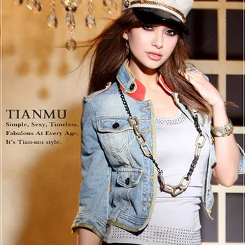 2019 women's stand collar denim outerwear female spring and autumn short jacket sleeve fifth of the female denim top 9252
2019 women's stand collar denim outerwear female spring and autumn short jacket sleeve fifth of the female denim top 9252