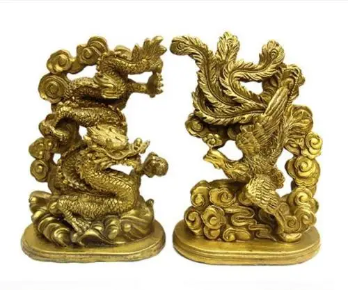 Chinese handmade brass fengshui lucky statue - dragon & phoenix
Chinese handmade brass fengshui lucky statue - dragon & phoenix
