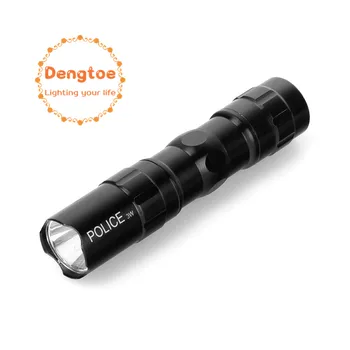 

Dengtoe LED Flash light lamp Mini Handy Police Torch 3W Waterproof Electric Pocket Torch Outdoor lighting Flashlight AA battery