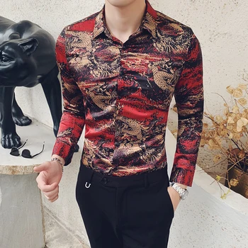 Autumn New Tuxedo Shirt Men Luxury Chinese Dragon Print Men Casual Shirts Fashion 2019 Slim Fit Long Sleeve Dress Shirts Men 3XL
Autumn New Tuxedo Shirt Men Luxury Chinese Dragon Print Men Casual Shirts Fashion 2019 Slim Fit Long Sleeve Dress Shirts Men 3XL
