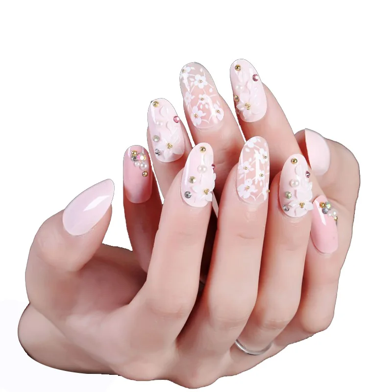 Shiny Rhinestone Flowers Printing Bride 24Pcs Fake Artificial Nails Wedding With Back Sticker Press On False Nail Patches
Shiny Rhinestone Flowers Printing Bride 24Pcs Fake Artificial Nails Wedding With Back Sticker Press On False Nail Patches