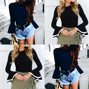 New Fashion Womens Ladies Casual Long Sleeve T-shirt Flare Sleeve Fashion Top Ladies Casual Street Wear Clothes
New Fashion Womens Ladies Casual Long Sleeve T-shirt Flare Sleeve Fashion Top Ladies Casual Street Wear Clothes