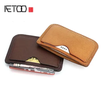 AETOO Vegetable tanned leather card sets of handicrafts retro vintage bus card sets of female leather thin money purse small car
AETOO Vegetable tanned leather card sets of handicrafts retro vintage bus card sets of female leather thin money purse small car